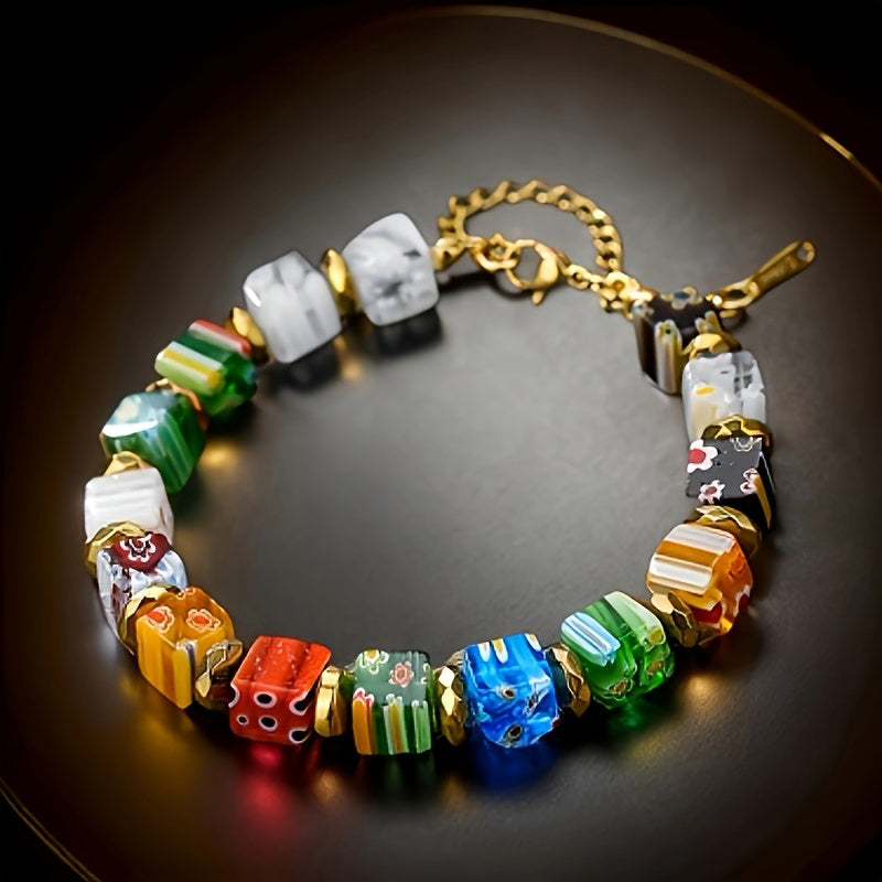 Pulsera bohemia de perlas de colores