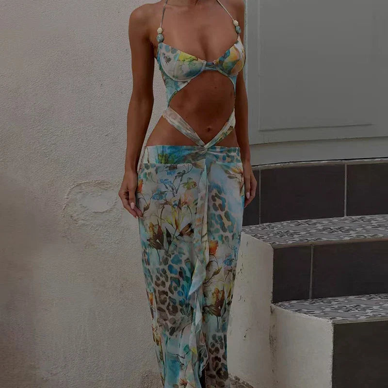 Ailana | Vestido en print selvático agua & tierra