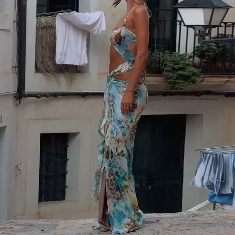 Ailana | Vestido en print selvático agua & tierra