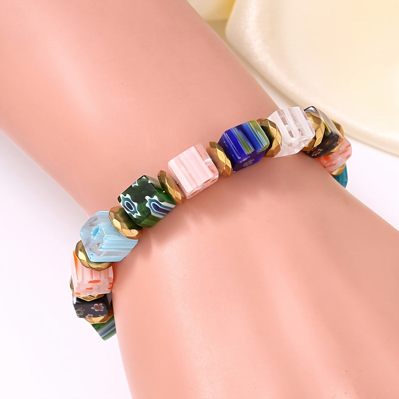 Pulsera bohemia de perlas de colores