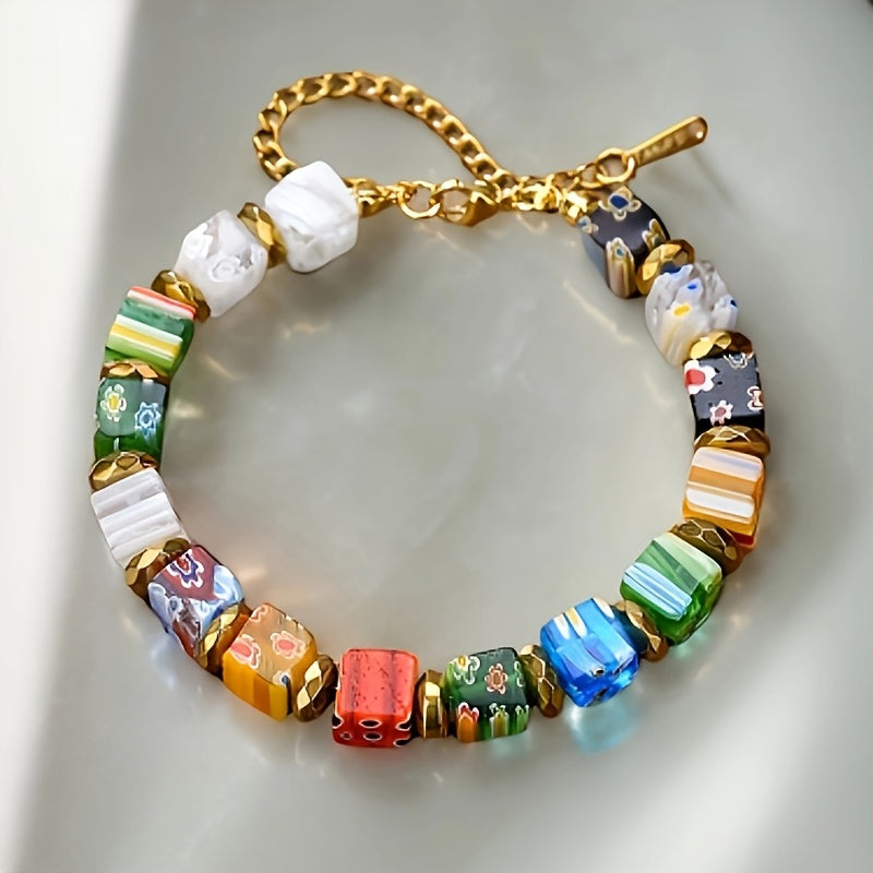 Pulsera bohemia de perlas de colores